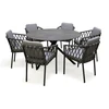 Image de Ensemble Table De Jardin & 6 Fauteuils "pilat" 129cm Gris Anthracite