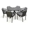 Image de Ensemble repas de jardin 6 places en aluminium - Gris anthracite - PILAT