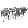 Image de Ensemble Table De Jardin 6 Chaises & 2 Fauteuils "stockholm" 200-300cm Gris Anthracite