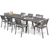 Image de Ensemble repas de jardin 8 places en aluminium (6 chaises/2 fauteuils) - Gris anthracite - STOCKHOLM