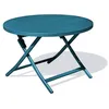Image de Table de jardin ronde pliante en aluminium - Bleu canard - MARIUS