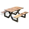 Image de Table De Jardin & 2 Bancs "vancouver" 150cm Gris Anthracite