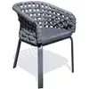 Image de Fauteuil De Jardin En Corde Tissée "camargue" 72cm Gris Anthracite