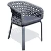 Image de Fauteuil de jardin CAMARGUE en corde tissée et aluminium gris anthracite DCB Garden