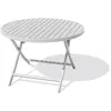 Image de Table de jardin ronde pliante en aluminium - Gris clair - MARIUS