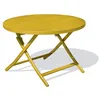 Image de Table de jardin ronde pliante en aluminium - Jaune moutarde - MARIUS