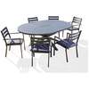 Image de Ensemble Table De Jardin Extensible & 6 Fauteuils "pelosa" 145-199cm Gris Anthracite
