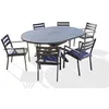 Image de Ensemble repas 6 places en aluminium avec rallonge papillon (fauteuils PELOSA) - Gris anthracite - PELOSA
