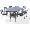Image de Ensemble repas 8 places en aluminium avec rallonge papillon (fauteuils PELOSA) - Gris anthracite - PELOSA