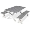 Image de Table de jardin en aluminium et plateau HPL - Blanc - ANNECY