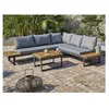 Image de Salon bas de jardin - Aluminium - DCB GARDEN - 5 places - Gris anthracite et bois dacacia - MIYAKO