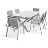 Image de Ensemble repas de jardin 6 places en aluminium - Blanc - FLORIDE