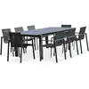 Image de Ensemble Table De Jardin Extensible & 8 Fauteuils "miami" 180-240cm Gris Anthracite