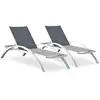 Image de Lot De 2 Bains De Soleil Empilables "barcelona" 195cm Blanc