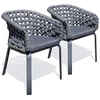 Image de Lot De 2 Fauteuils De Jardin En Corde Tissée "camargue" 72cm Gris Anthracite