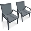 Image de Lot De 2 Fauteuils De Jardin Empilables "floride" 86cm Gris Anthracite