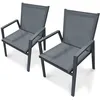 Image de Lot de 2 fauteuils de jardin empilables en aluminium - Gris anthracite - FLORIDE