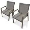Image de Lot de 2 fauteuils de jardin empilables en aluminium - Quartz - FLORIDE