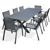 Image de Ensemble Table De Jardin Extensible & 8 Fauteuils "floride" 180-240cm Gris Anthracite