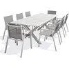Image de Ensemble repas de jardin 8 places en aluminium - Blanc - FLORIDE