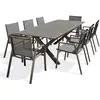 Image de Ensemble Table De Jardin Extensible & 8 Fauteuils "floride" 180-240cm Taupe