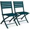 Image de Lot De 2 Chaises De Jardin Pliantes "marius" 82cm Bleu Canard
