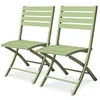 Image de Lot de 2 chaises de jardin en aluminium - Vert lagune - MARIUS