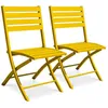 Image de Lot de 2 chaises de jardin en aluminium - Jaune moutarde - MARIUS