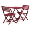 Image de Ensemble Table De Jardin Pliante & 2 Chaises "marius" 70cm Rouge Carmin