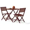 Image de Ensemble repas de jardin carré 2 places en aluminium - Rouge carmin - MARIUS