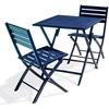 Image de Ensemble Table De Jardin Pliante & 2 Chaises "marius" 70cm Bleu Marine
