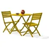 Image de Ensemble repas de jardin carré 2 places en aluminium - Jaune moutarde - MARIUS
