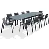 Image de Ensemble Table De Jardin Extensible & 10 Fauteuils "miami" 240-300cm Gris Anthracite