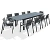 Image de Ensemble repas de jardin 10 places en aluminium - Gris anthracite - MIAMI
