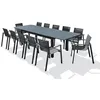 Image de Ensemble repas de jardin 12 places en aluminium - Gris anthracite - MIAMI