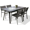 Image de Ensemble Table De Jardin & 4 Chaises "stockholm" 150-225cm Gris Anthracite