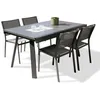 Image de Ensemble repas de jardin 4 places en aluminium - Gris anthracite - STOCKHOLM