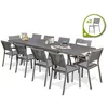 Image de Ensemble repas de jardin 12 places en aluminium - Gris anthracite - STOCKHOLM