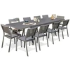 Image de Ensemble Table De Jardin 8 Chaises & 2 Fauteuils "stockholm" 200-300cm Gris Anthracite