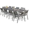 Image de Ensemble repas de jardin 10 places en aluminium - Gris anthracite - STOCKHOLM