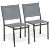 Image de Lot de 2 chaises de jardin en alu et toile plastifiéee - Gris anthracite - TOLEDE