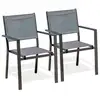 Image de Lot De 2 Fauteuils De Jardin Empilables "tolede" 87cm Gris Anthracite