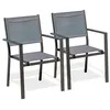 Image de Lot de 2 fauteuils de jardin en alu toile plastifiéee - Gris anthracite - TOLEDE