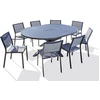 Image de Ensemble Table De Jardin Extensible 6 Chaises & 2 Fauteuils "pelosa" 145-199cm Gris Anthracite