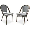 Image de Lot de 2 fauteuils de jardin empilables en aluminium - Bleu marine - BISTRO