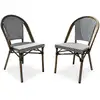 Image de Lot de 2 chaises de jardin empilable bistro 87cm bleu