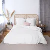 Image de Housse De Couette 220x240 + 2 Taies D'oreiller 63x63 Lin Métis Lavé Blanc