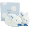 Image de DOUDOU ET COMPAGNIE Lapin - Coffret chaussons avec hochet Bleu 0-6 mois