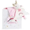 Image de Doudou licorne DOUDOU ET COMPAGNIE - Lucie la licorne - Matières douces et touches de glitter or