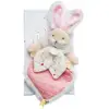 Image de Doudou lapin rose lapin de sucre